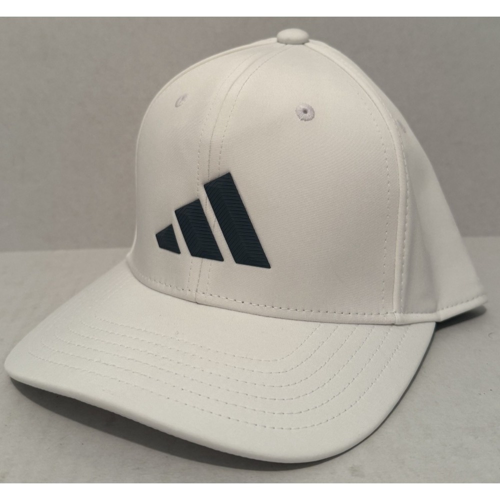 Authentic Adidas Men's Aero Ready 3-Stripe Snap Back Hat Cap Adjustable White
